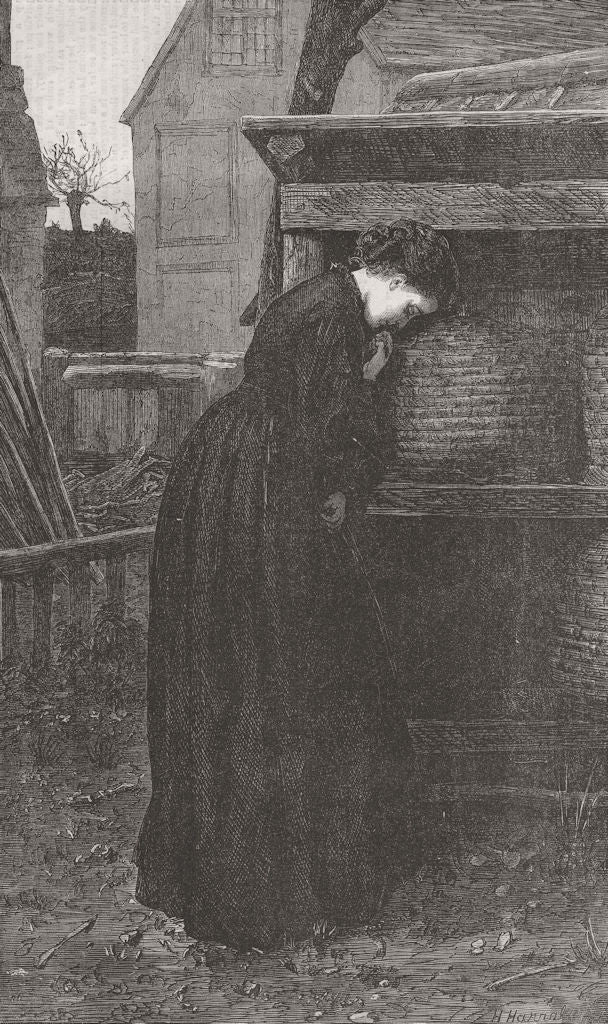 PRETTY LADIES. 'Telling the bees'. Beekeeping 1867 old antique print picture